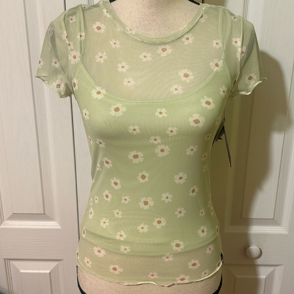 VOLCOM Cryptogram Womens Mesh Baby Tee